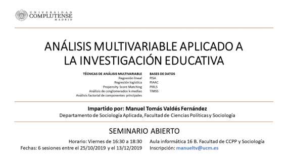 Seminario Taller de Análisis Multivariable aplicado a Investigación Educativa